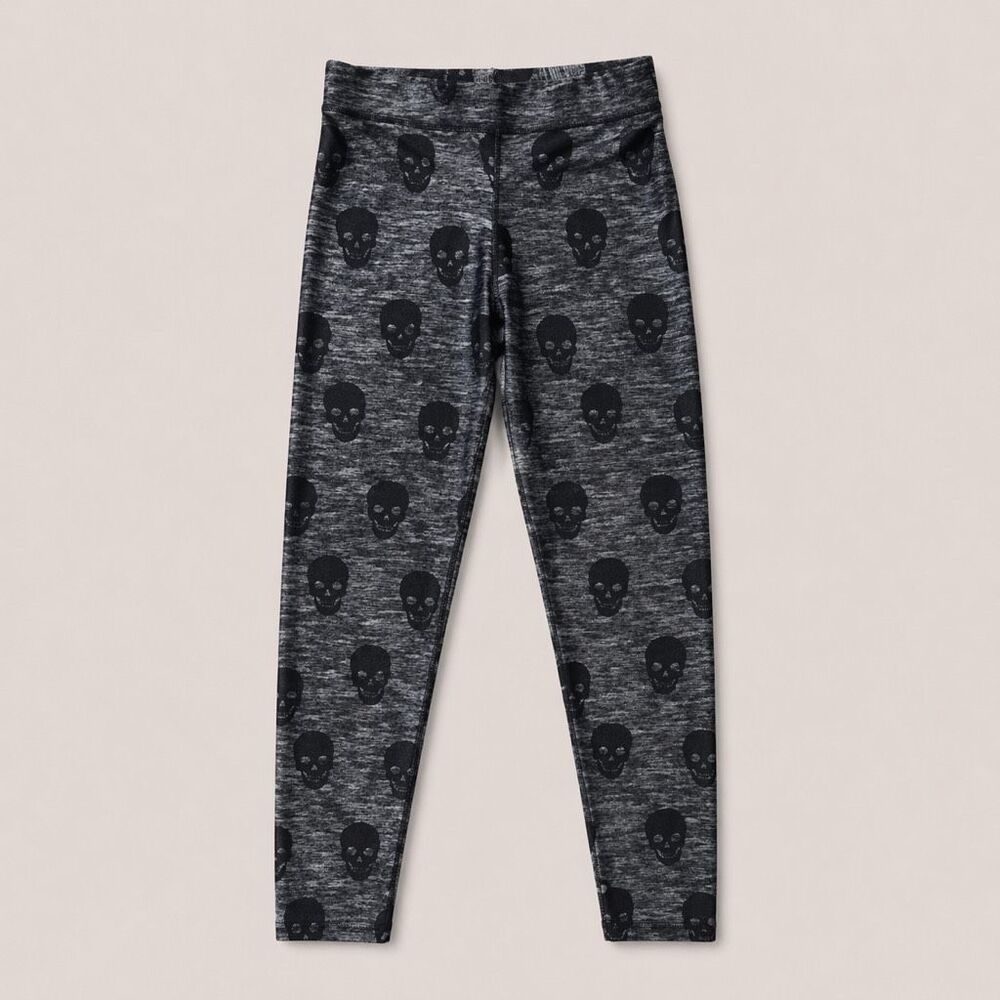 Terez Skull Print Leggings | Graphic Athleisure Yoga Pants | Size L